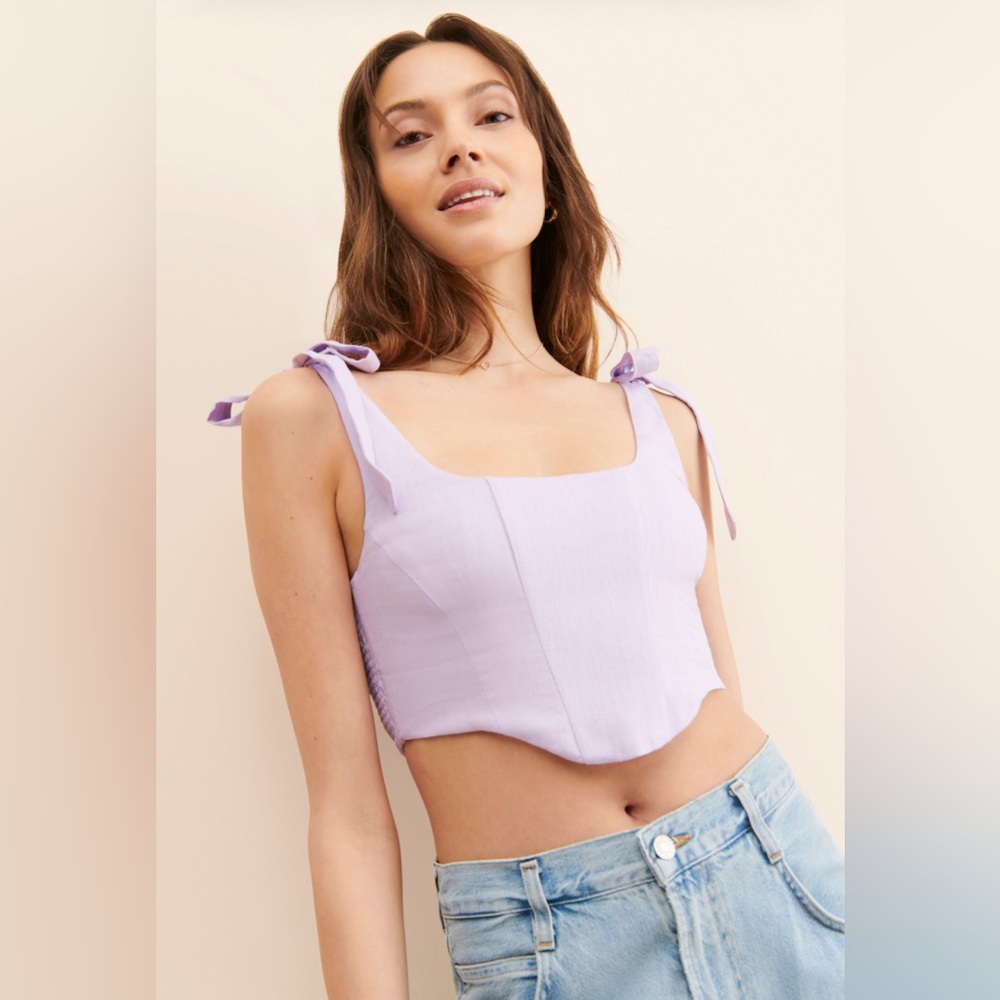 Farm Rio Linen Corset Top